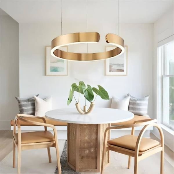 60cm Cirkelformet Design Hængende Lampe LED Guld Metal Moderne