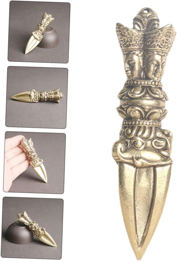 Messing Vajra Støder Ornament Ritual Indretning Robust Håndværk Hjemmekontor Indretning
