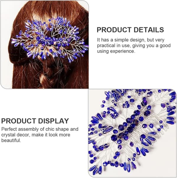 Krystal Brudehårkam Rhinestone Hårkam til Bryllup til Brudepige til Bryllupsceremoni