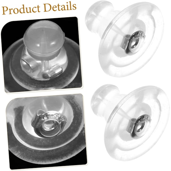 Silikone Øreringe Bagstykker til Ørestikker 10 stk. Øreringe Sikkerhedsbagstykker Pierced Plug Safe Lock til Tunge