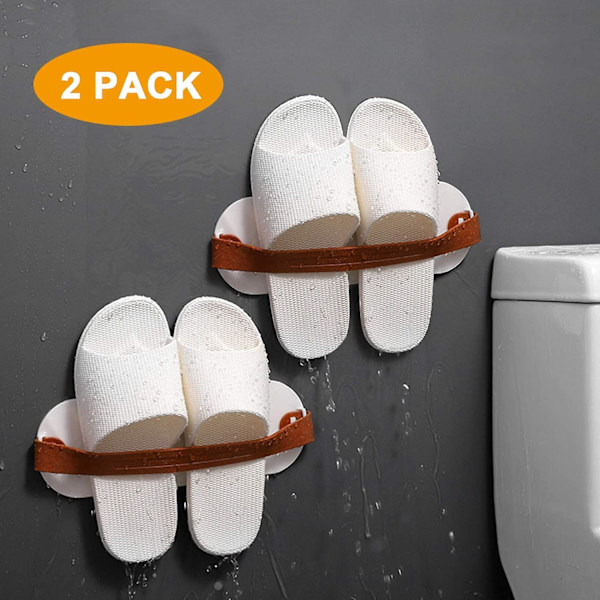 Badtoffelställ, Väggmonterat Skoställ, Dörrskoställ, 2-pack (Elfenben)
