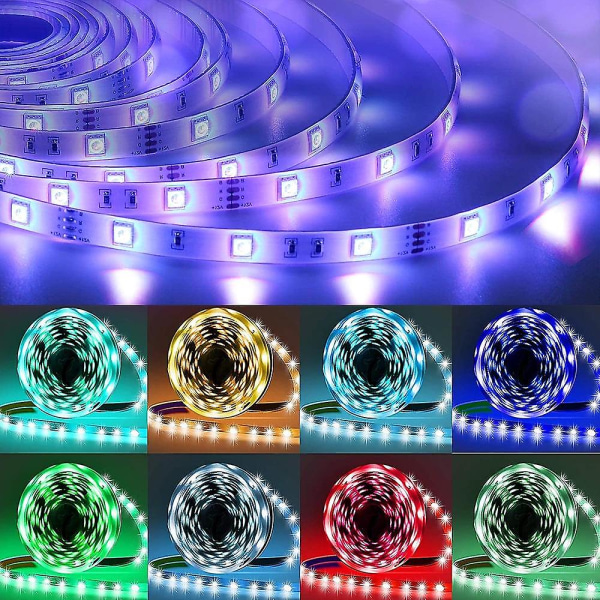 10m RGB LED-lysstripe med Bluetooth-styring fra telefon