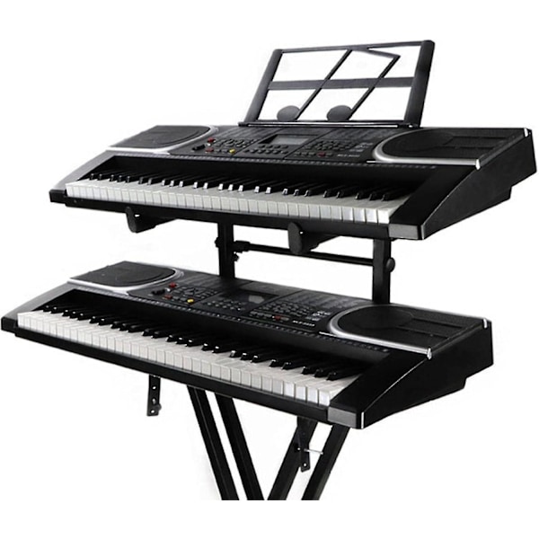 Universellt Dubbelt Keyboardställ - Andra Våningen Elektroniskt Orgelhållare Rack | Bärbart Pianoställ Musik Instrumentställ Med Justerbar Höjd