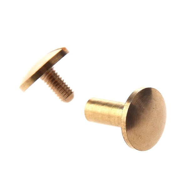 10x Arc Solid Messing Knappen Stud Skrue Spiker Skrue Tilbage Læder Nyttebælte 10mm-yuhao