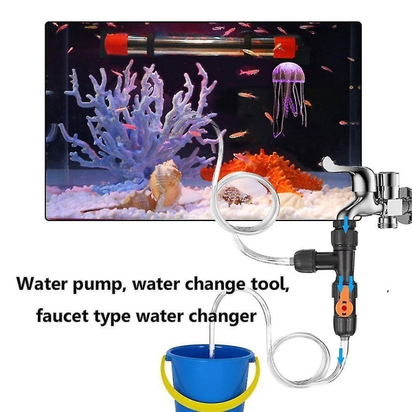 Automatisk Akvarium Vandskifter Kit Hane Adapter Pumpe Rengøringsmiddel