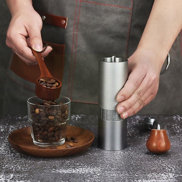 Kastanj aluminium manuell kaffekvarn stål burr kök