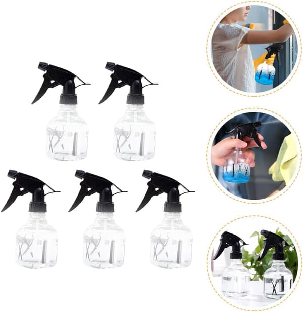 5 st 250 ml påfyllningsbara plastsprayflaskor frisörsprutor salongsfrisörverktyg