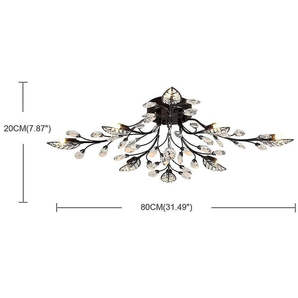 8-armet 80cm Loftlampe Led Krystal Flush Mount Chic Moderne
