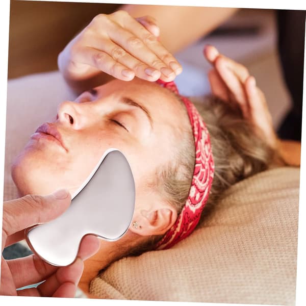 Ansigtskraber i rustfrit stål Gua Sha-bræt Skønhedsapparat Ansigtsrulle Massager