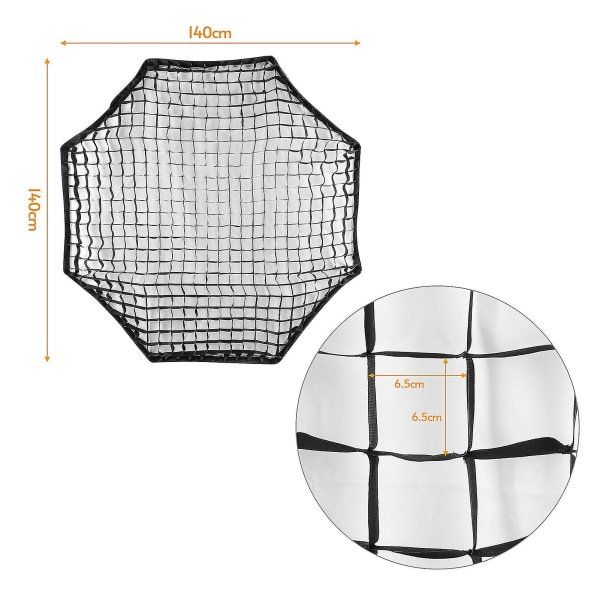 140cm/ 55in fotografi Octagon Softbox Grid Svart Honeycomb Grid Softbox Reflektor Porträtt Produkter Fotografiska tillbehör