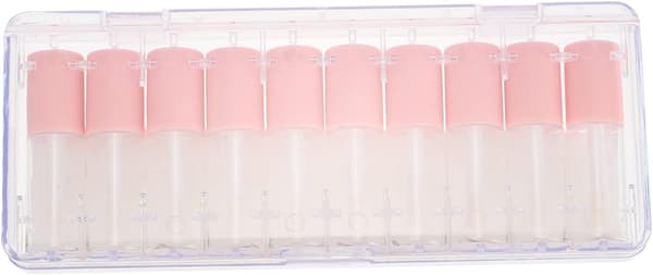 10 stk. 4 ml påfyllbare lipgloss-tuber DIY leppeglasurflasker rosa plast bærbare leppehonningtuber