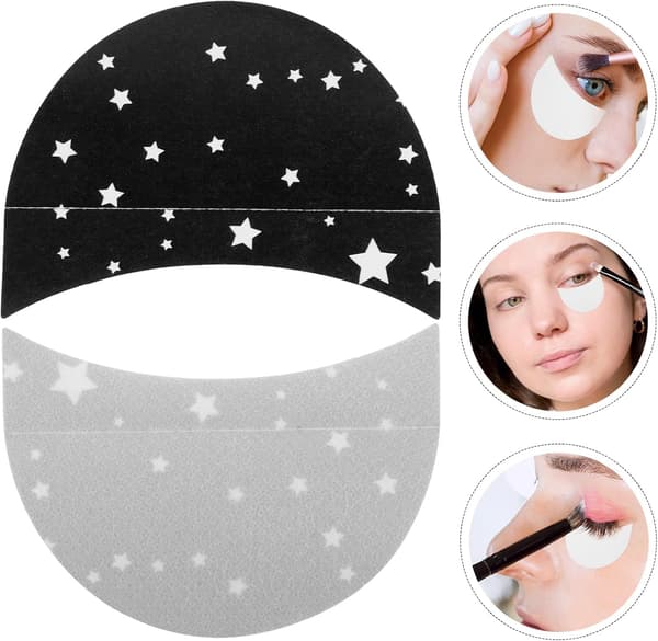 100 stk. sorte non-woven øjenskyggeskjolde makeuptape til præcis øjenmakeup-påføring