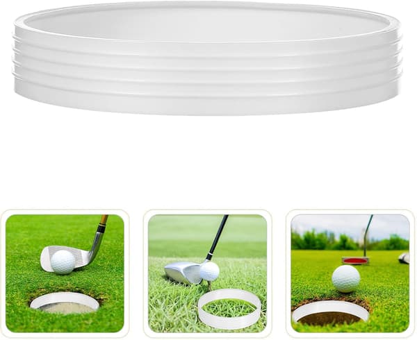 8st vita golfhålkoppringar i plast Putting Green Cup Protector Rings
