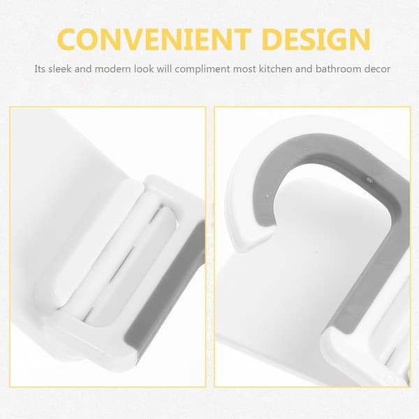 3 stk. moppeholder, stansefri moppekrog, vægmonterede stativer, plast, slankt moderne design, sparer plads, forhindrer