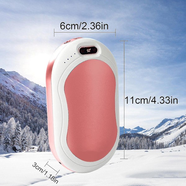 Latautuva kädenlämmitin, 10000mah Nopea lataus Kädenlämmittimet Leirintä Kädenlämmitin Talvi Kaksisuuntaisella lämmöllä Talviurheilulle, Hiihto, Kävely, Lahja