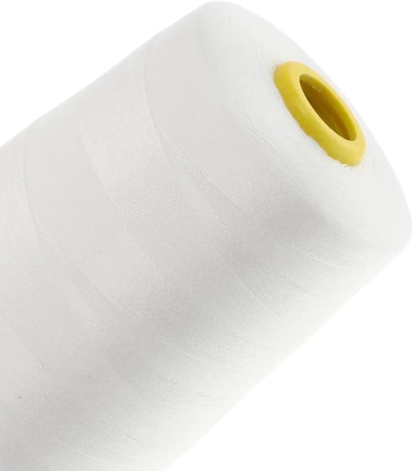 5000-yard hvit polyester symaskintrådspole 3-lags universal