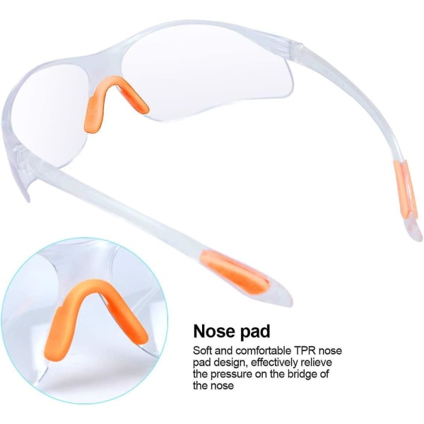 12-paknings vernebriller Arbeidsvernbriller med klar linse Anti-dugg beskyttelsesbriller