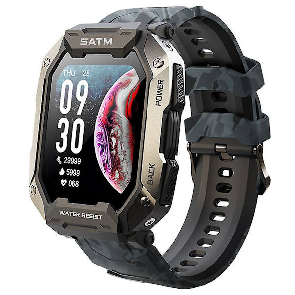 1,71-tums Klocka C20 Smartwatch Trefallig Utomhus Stegräknare Bluetooth Samtal Klocka Camo black
