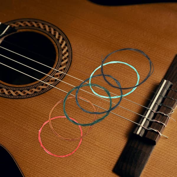 6st Färgade Klassiska Gitarrsträngar Akustiska Musikinstrumentsträngar