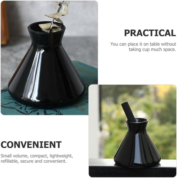 Nordisk stil glass aromaterapi diffuserflaske parfymebeholder svart klokkeform