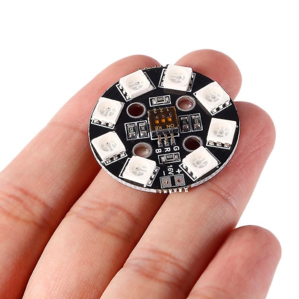 Lett Matek RGB LED Sirkelkort 7-Farger X8 16V