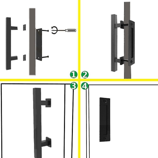 Dørgreb, Udendørs Portgreb, Skydedørgreb, Sort Skydedørgreb, Til Ladeporte