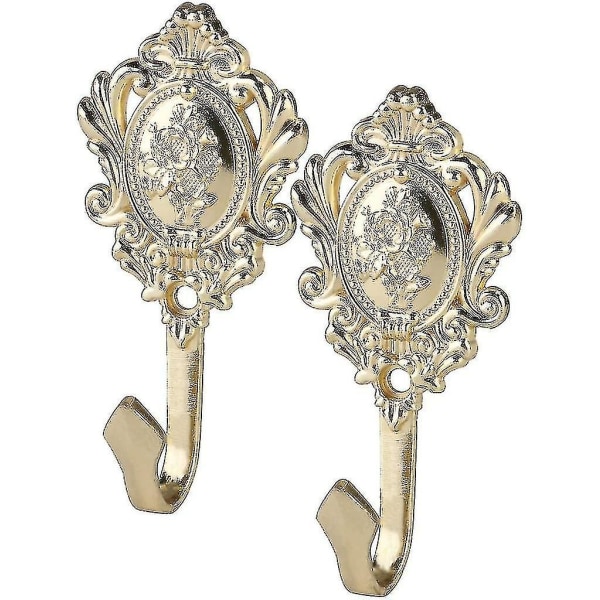 2 stk. Vintage Zink Legering Gardin Holdbacks Tieback Kroge, guld