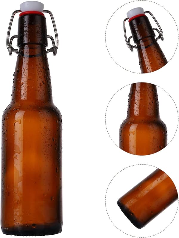 2 st praktiska flaskor med spänne, läckagesäkra hushållsglasflaskor med bra försegling