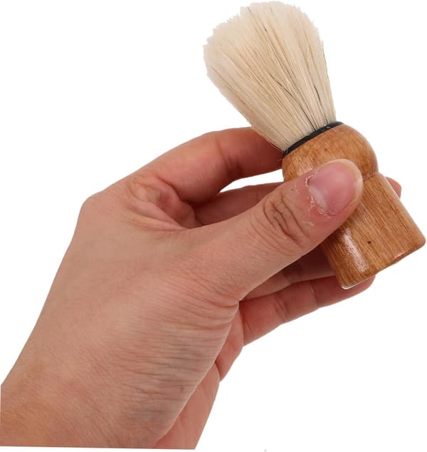 Skægplejebørste i træ til mænd Ansigtskum barberbørste til daglig brug og ergonomisk greb
