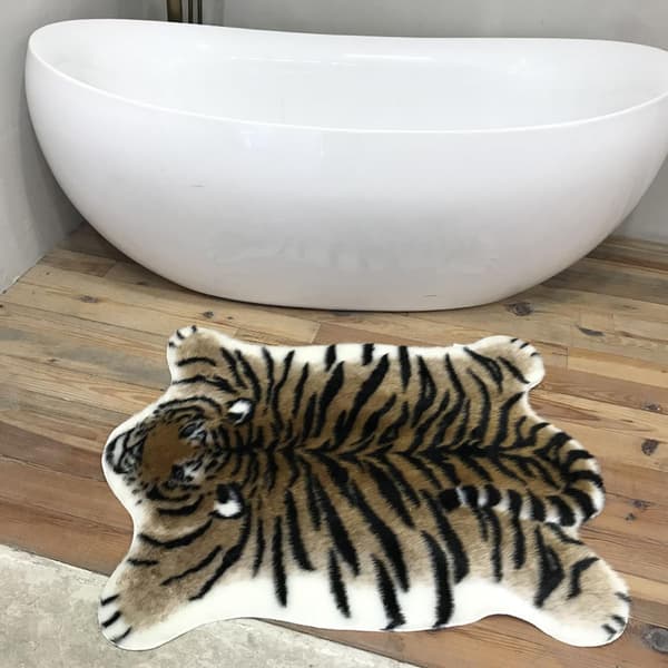 Tigerformad halkfri hemmatta i akrylfibrer och dacronmaterial för sovrum och vardagsrum
