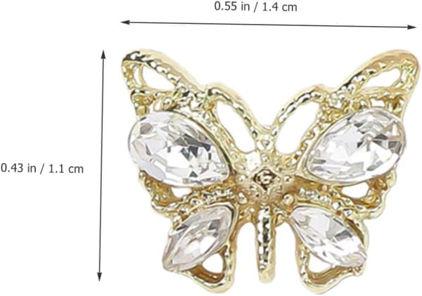 20 stk. neglepynt, sommerfugl manicure dekorationer diamant til kvinder DIY