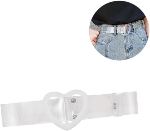 Midjebälte för kvinnor med kärleksformat legeringsspänne 3,2 cm smalt dekorativt midjeband