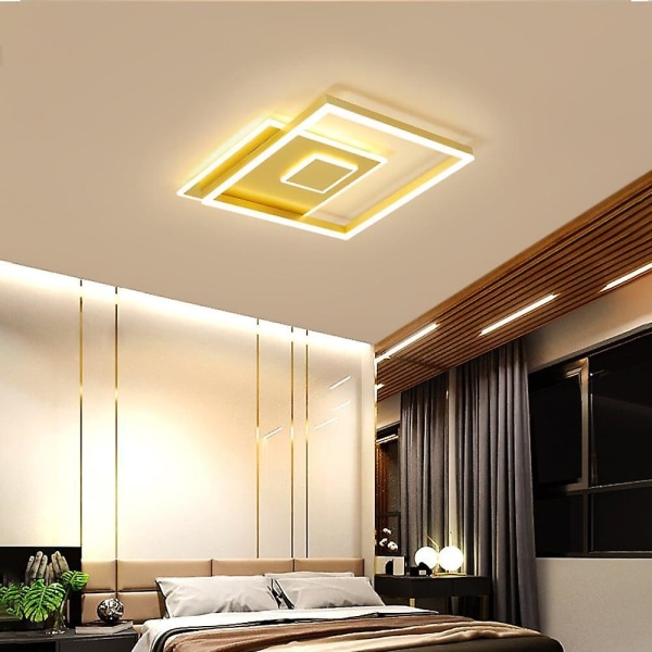 45cm LED Taklampa Rund Kvadrat Cirkel Modern Nordisk Guld