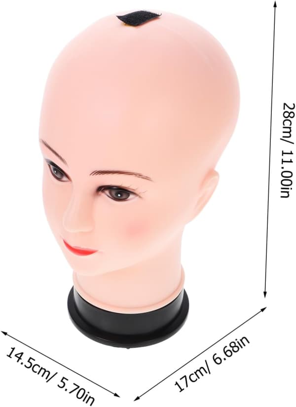Profesjonell parykkutstillingsmannekenghode for styling, plasthodeform for kvinner, brillehette