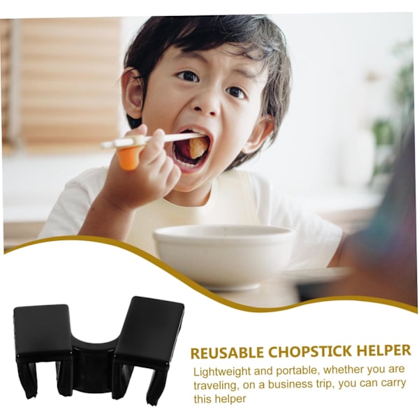 Begynder Spisepinde Trænere 10 stk Genanvendelige Spisepinde Holder Clips Sort
