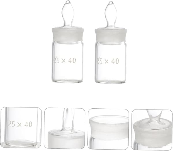 2 kpl litteä matala lasinen punnituspullo kemiallinen punnituspullo laboratoriolaitteisiin