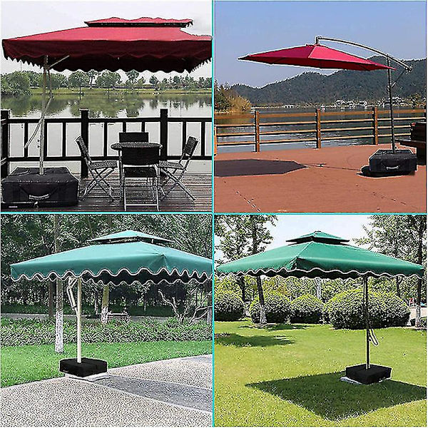 Base Haveparasol Strandparasol Afdækningspose Tom Sort 1stk
