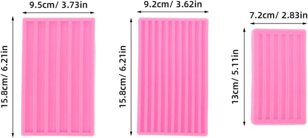 3 stk. silikone voksfremstillingsforme til DIY voksforseglingsstrimler Fleksible halvcirkelformede vokssmelteforme