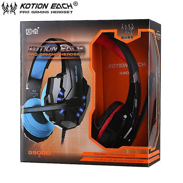 EACH G9000 3.5mm Spelheadset Mikrofon USB LED