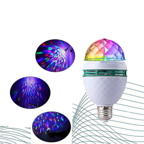 LED Fargerik Roterende Lys Krystall Liten Magisk Kule Scene Lys Blits Lys Liten Pære Lys Hjem KTV Farge Skiftende 1 stk