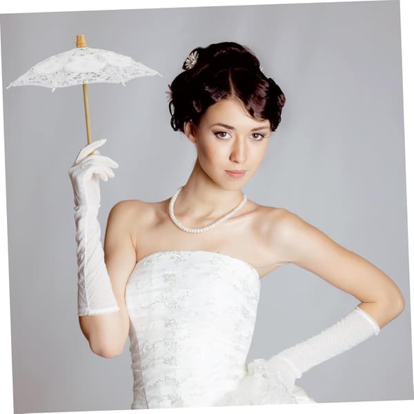 Paraply Dekorativ Parasol til Bryllupsfotografering Radius Detaljering til Brudefester og Elegante Begivenheder