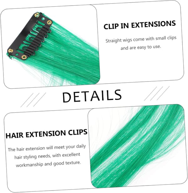 24 stk. Clip-in Hårforlengelser Glitter Hårstykker for Kvinner til Hestehale