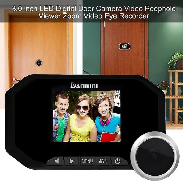 3,0 tums LED digital dörrkamera Video titthålsvisare Zoom
