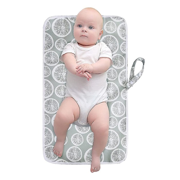 Bærbart stelleunderlag for baby, bleieveske, reisematte Grey Lemon