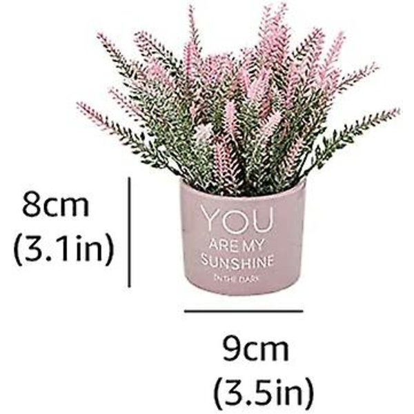 Konstgjord Lavendel med Keramisk Blomkruka, Små Krukväxtdekorationer, Lämplig för Kontor