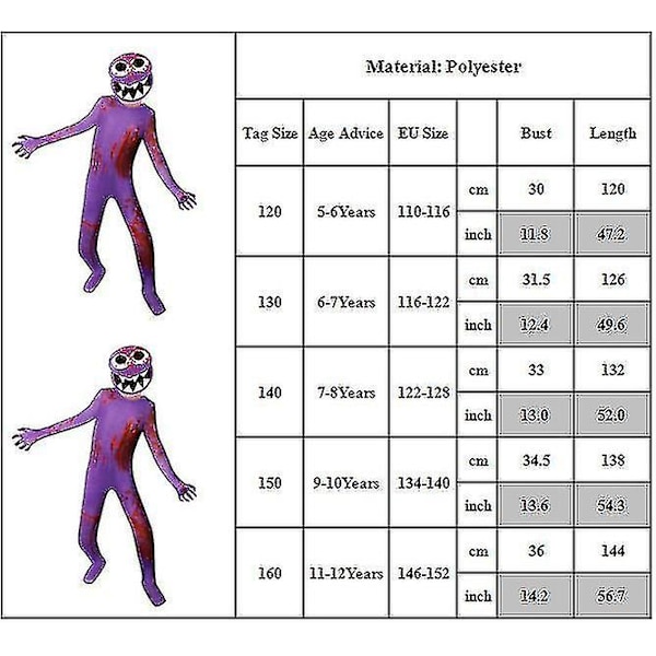 Regnbuetema Lilla Bodydragt Børne Rollespil Jumpsuit Fancy Up Sceneoptræden Kostume 9-10 Years