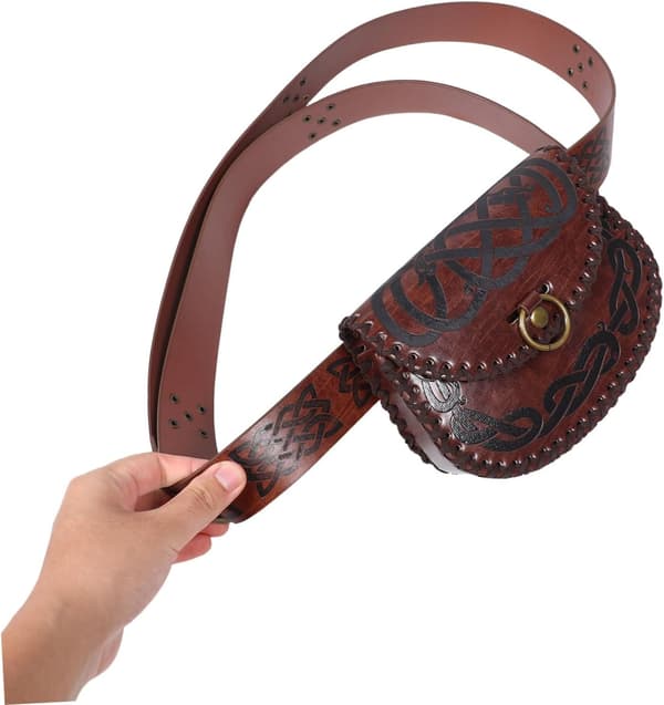 3 st präglade PU-midjeväskor och armskydd i medeltida stil Viking Armor Bracer