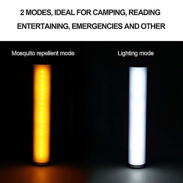 Multifunktionell USB-laddningsbar LED-mygglampa för nödsituationer
