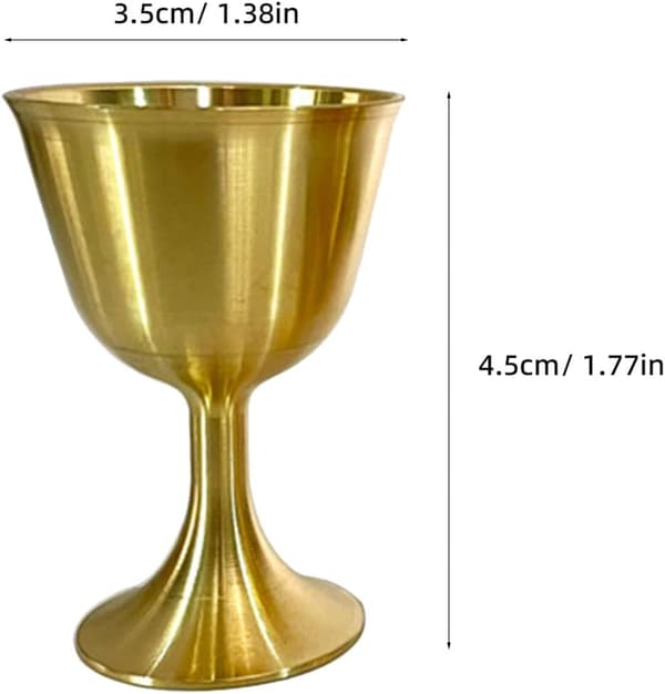 Tilbedelseskopper Messingkalk 2 stk Små 4,5 cm Dekorative Metallkopper for Tempelritualer og Servering