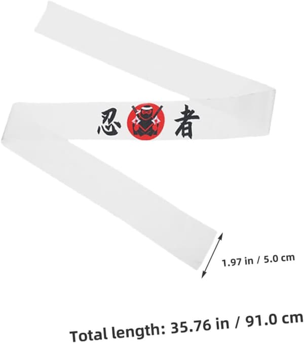 3 stk. Ninja Samurai Pannebånd for menn og kvinner, japanske Hachimaki Hodeplagg